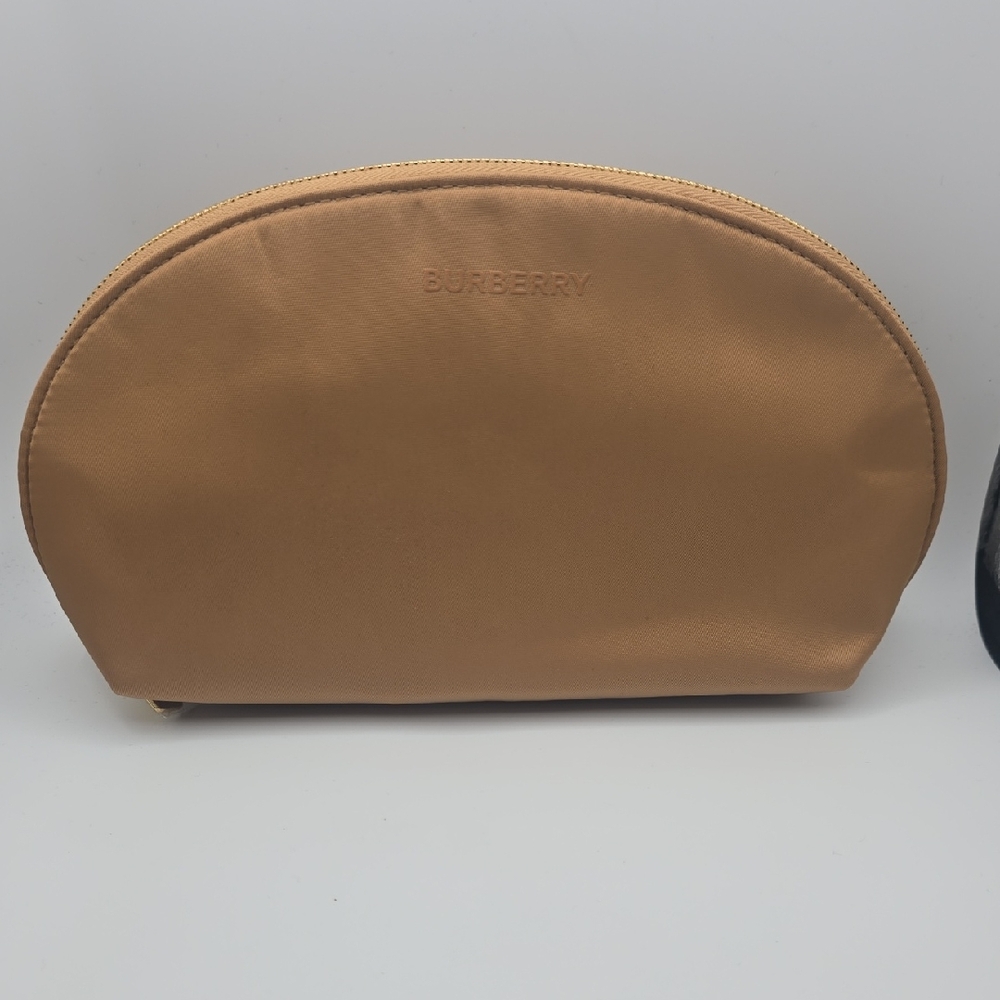 Burberry Tan Leather Cosmetic Pouch